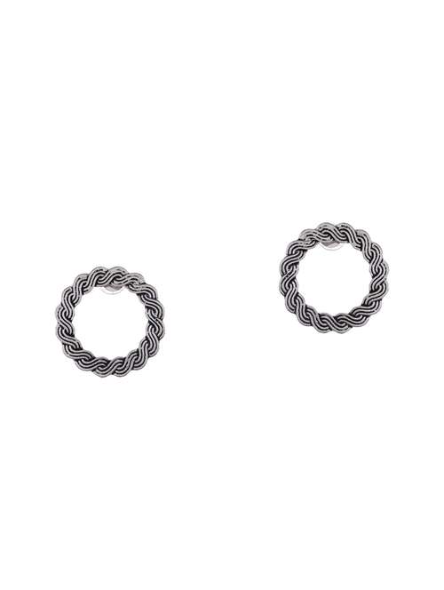 silver metal jhumka earring - 15996879 - Standard Image - 0