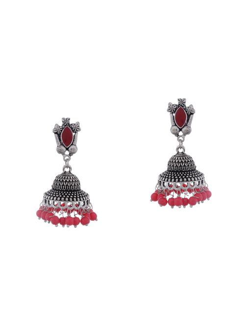 silver metal jhumka earring - 15996881 - Standard Image - 0