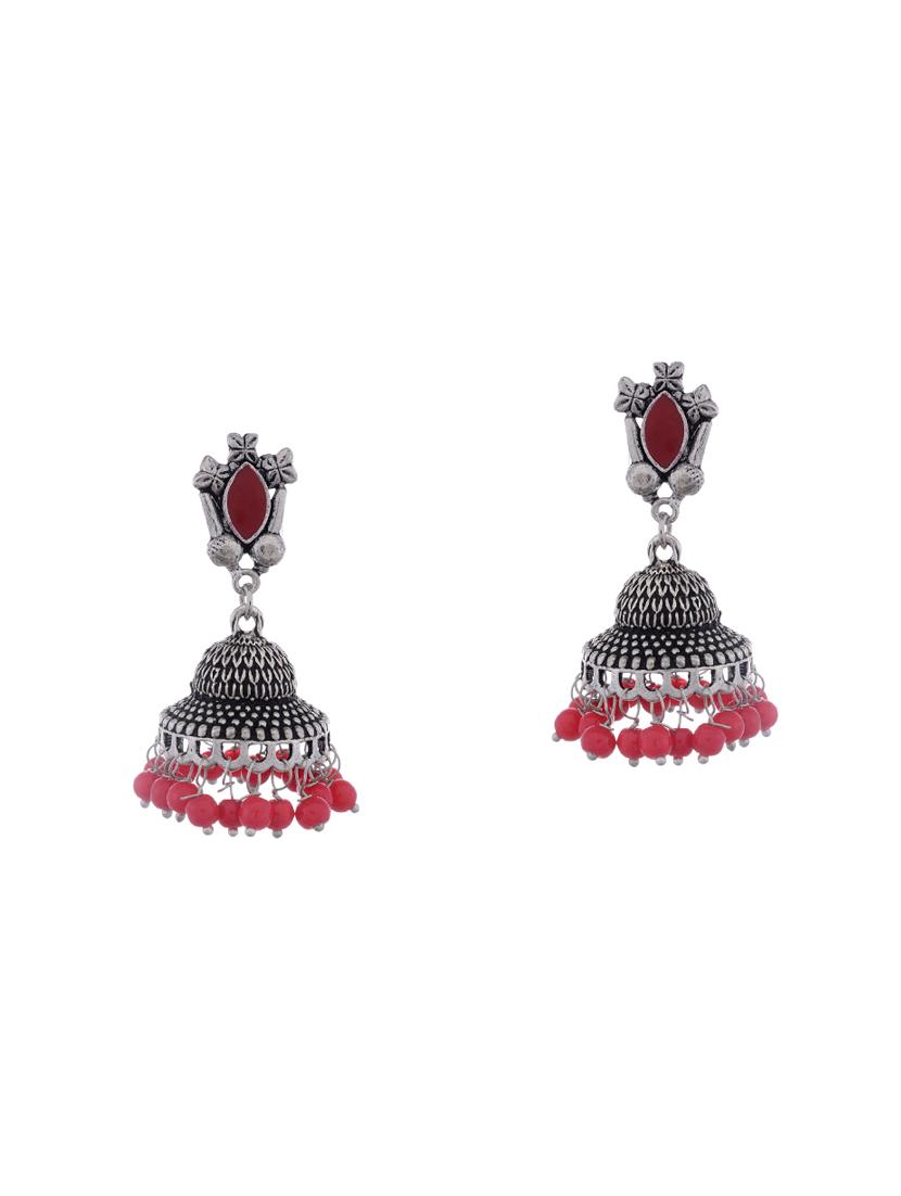 silver metal jhumka earring - 15996881 - Zoom Image - 0