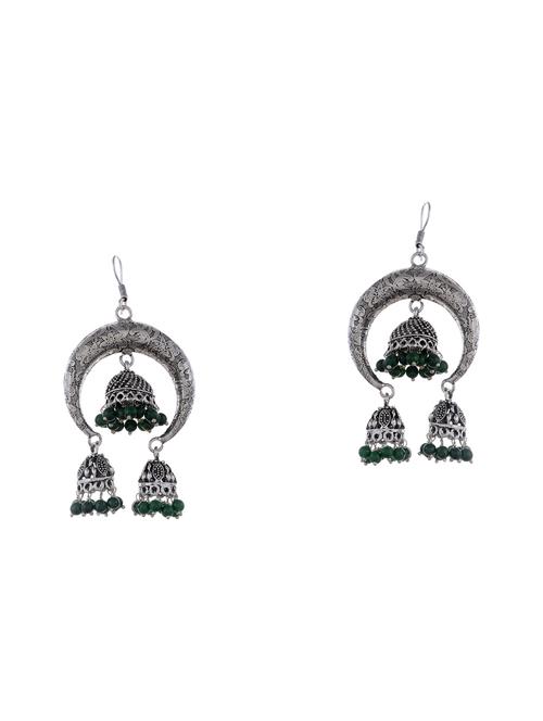 silver metal jhumka earring - 15996884 - Standard Image - 0