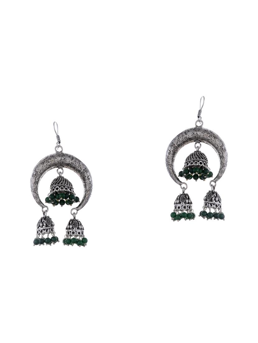 silver metal jhumka earring - 15996884 - Zoom Image - 0