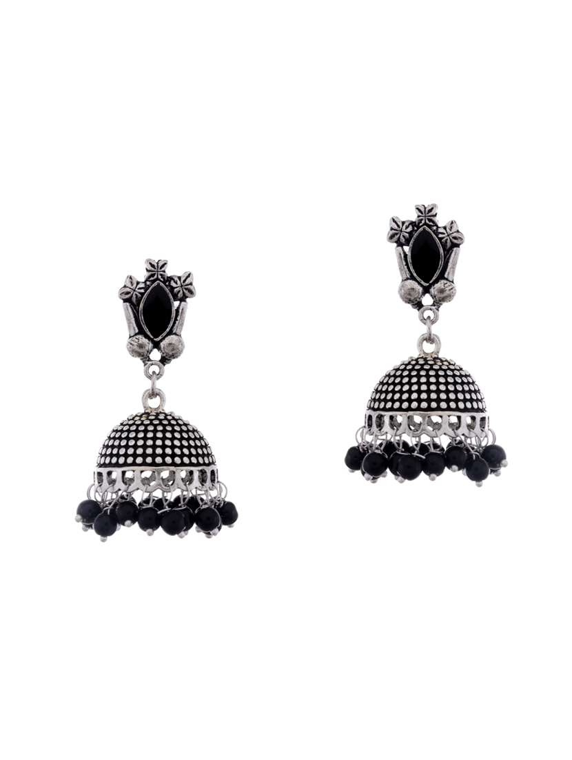 silver metal jhumka earring