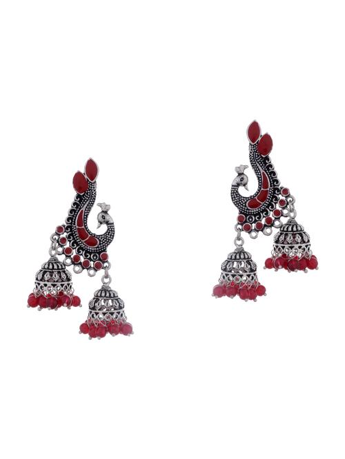 silver metal jhumka earring - 15996892 - Standard Image - 0