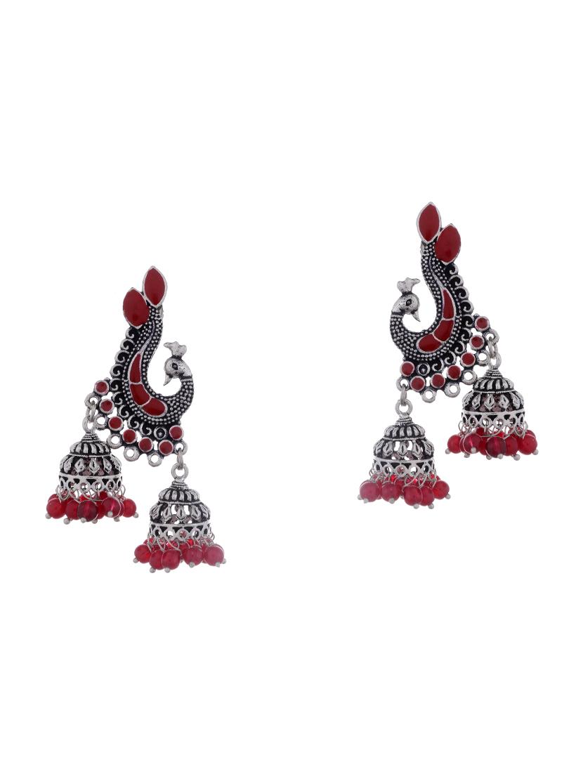 silver metal jhumka earring - 15996892 - Zoom Image - 0
