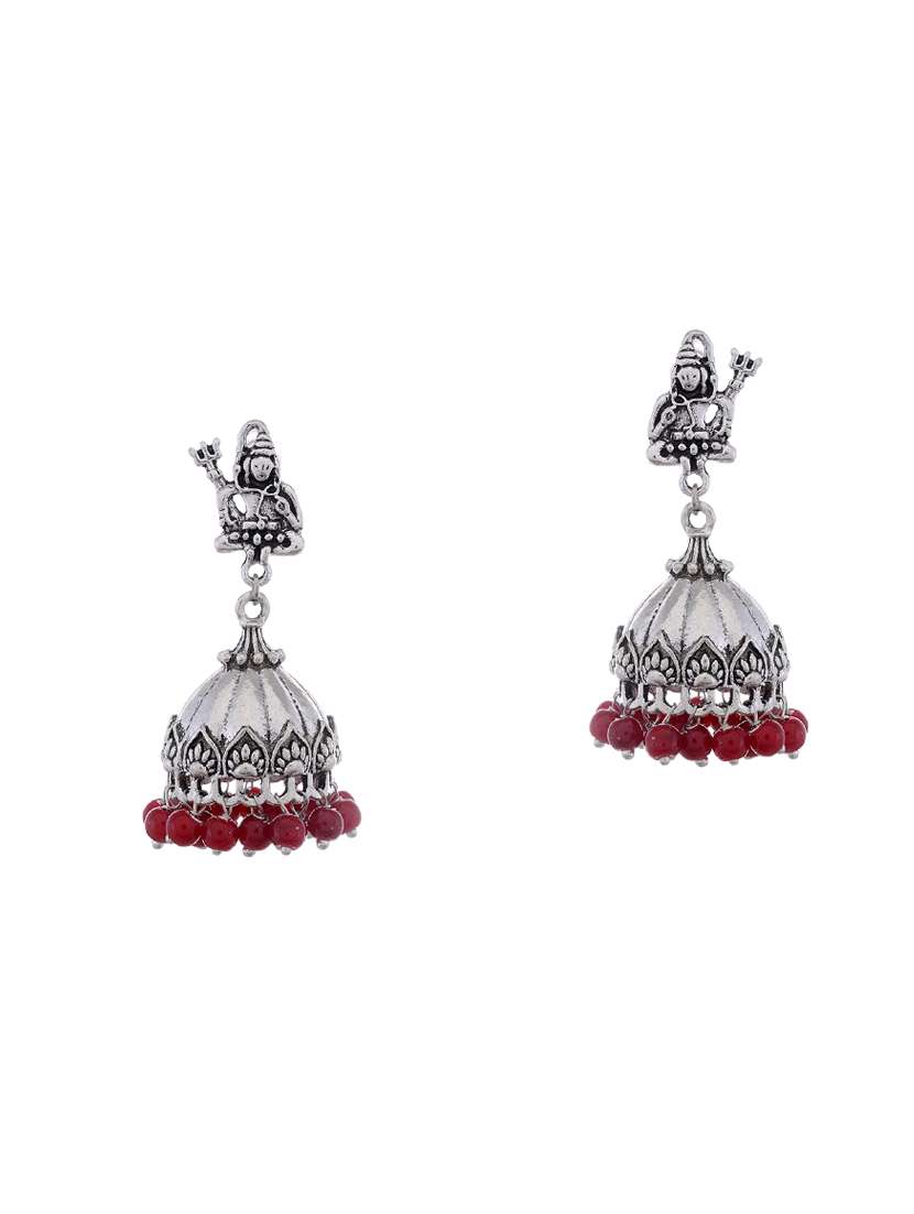 silver metal jhumka earring - 15996893 - Zoom Image - 0