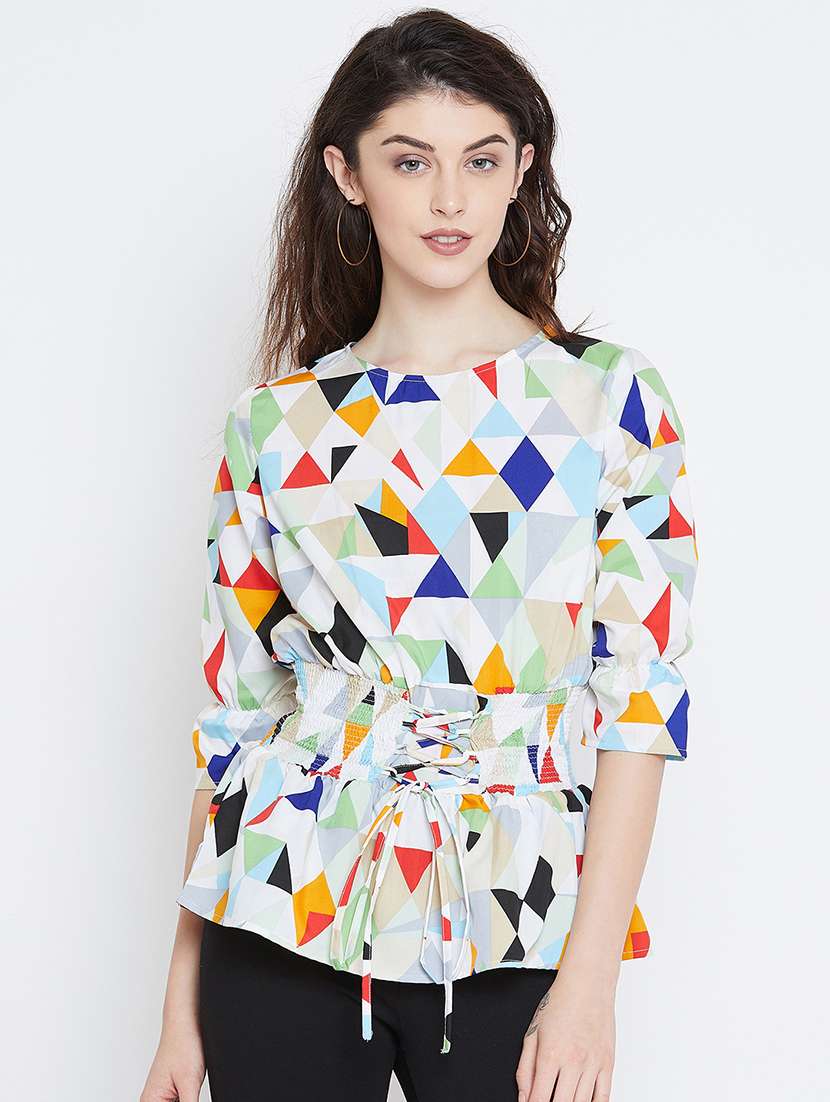 women's a line round neck top