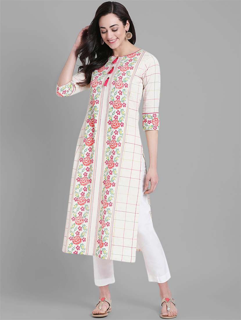 checkered straight kurta