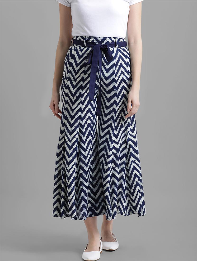 tie up chevron flared palazzo - 15998064 -  Zoom Image - 0