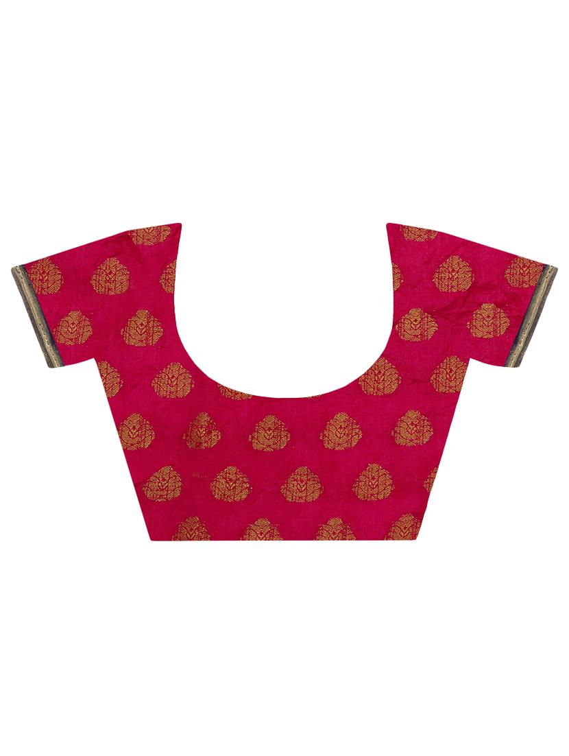 red embellished saree with blouse - 15998100 - Standard Image - 2
