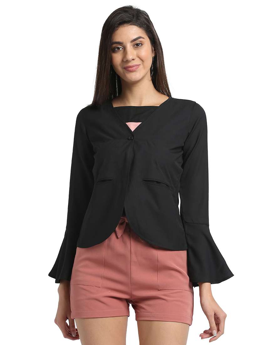 bell sleeved button closure jacket