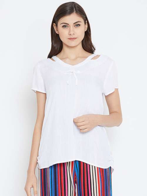 women's straight v neck top - 16001325 -  Standard Image - 0
