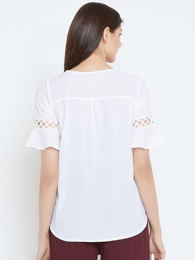 women's straight v neck top - 16001326 - Standard Image - 2