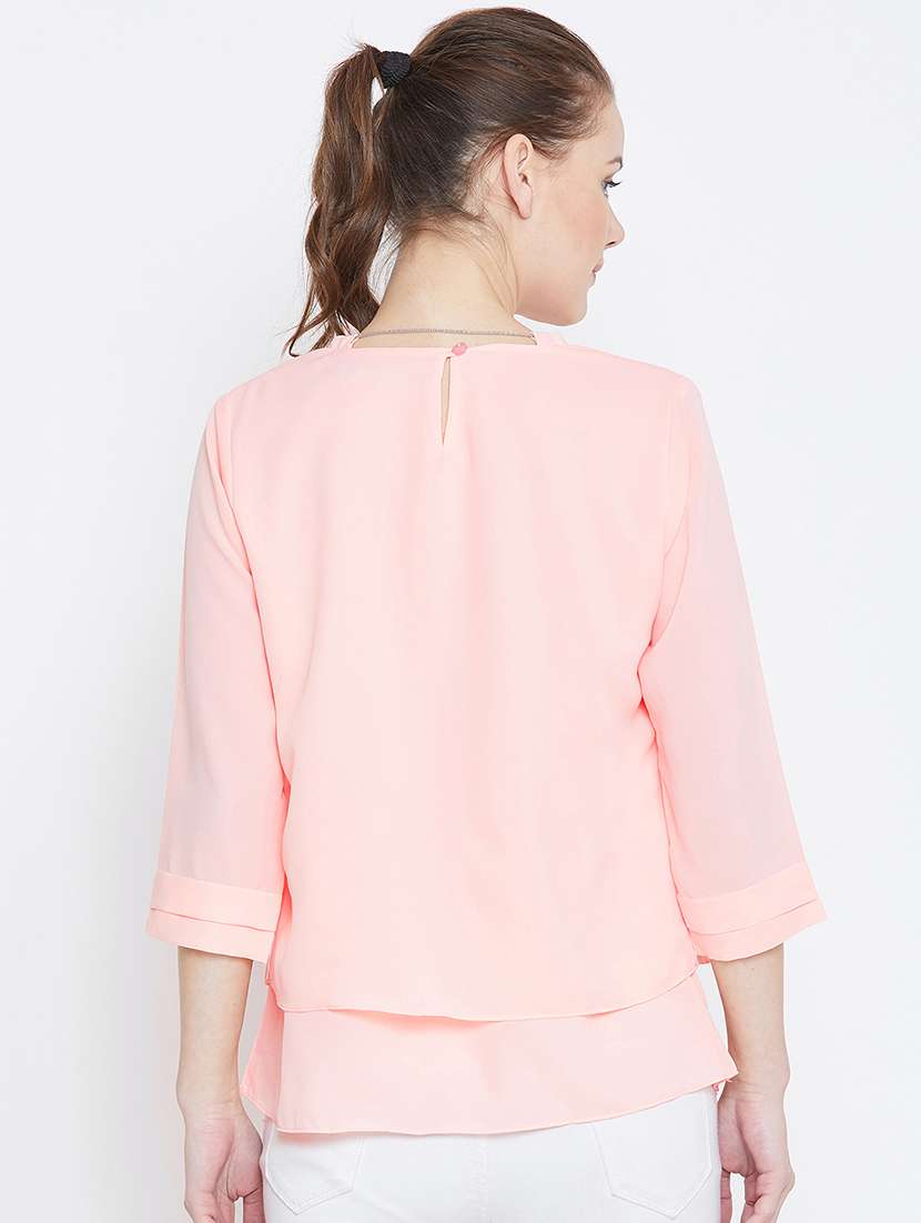 women's layered v neck top - 16001331 -  Standard Image - 2