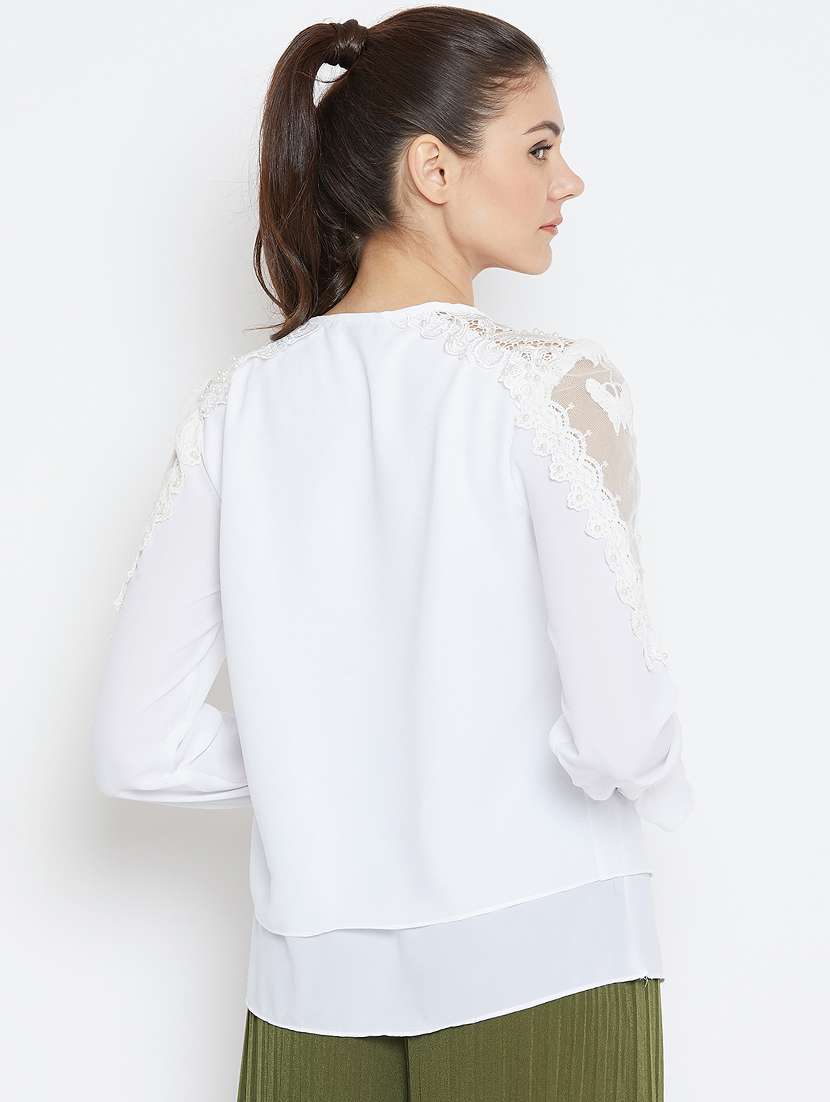 women's layered round neck top - 16001332 - Standard Image - 2
