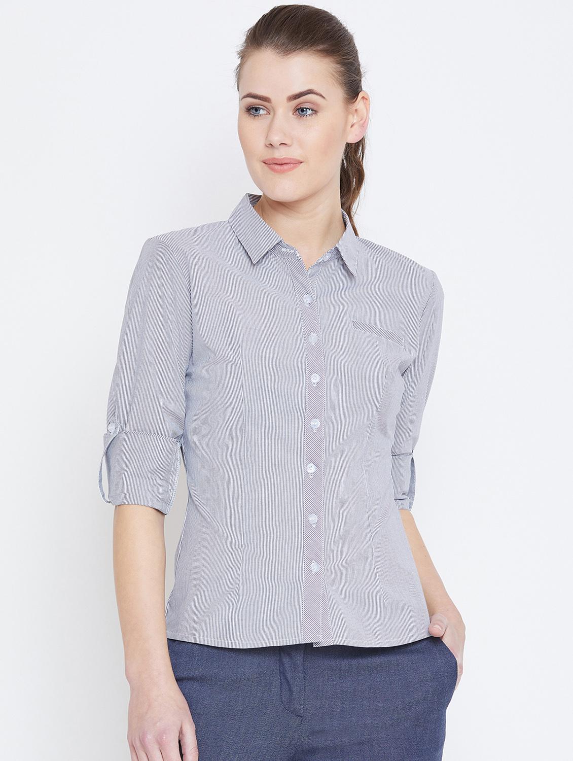 roll up sleeved striped shirt - 16001333 - Zoom Image - 0