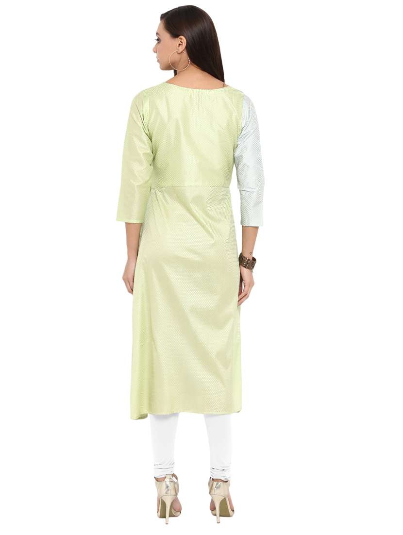 angrakha color block kurta - 16002506 -  Standard Image - 2