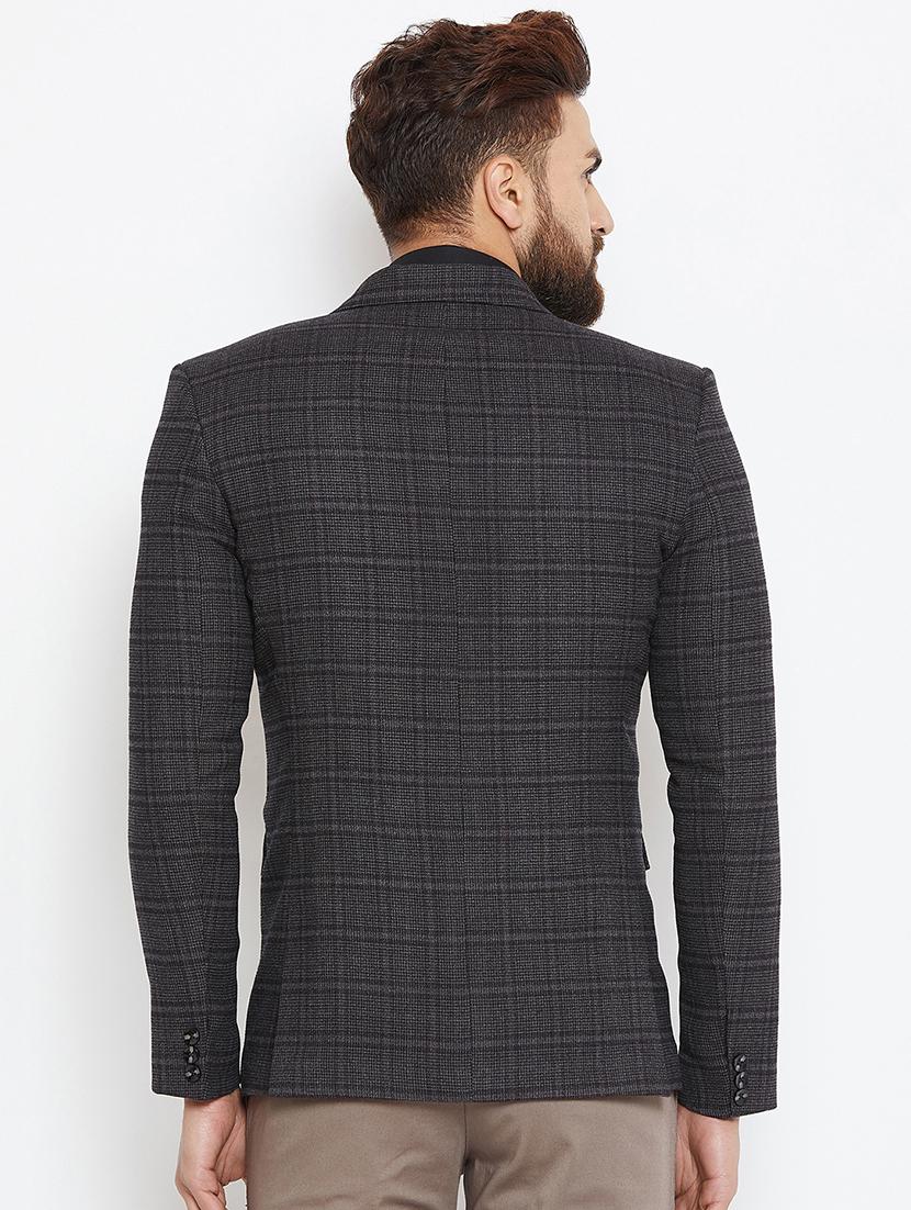 grey polyester single breasted casual blazer - 16005929 - Standard Image - 2