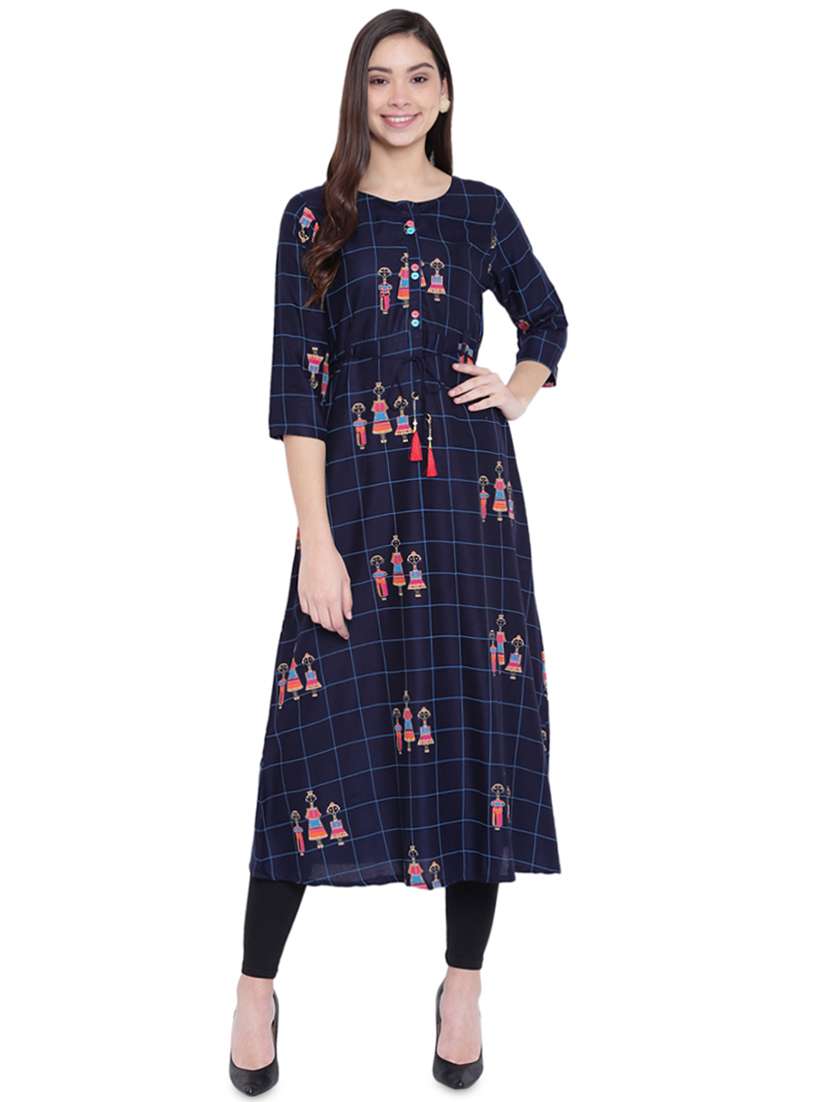 checkered a-line kurta