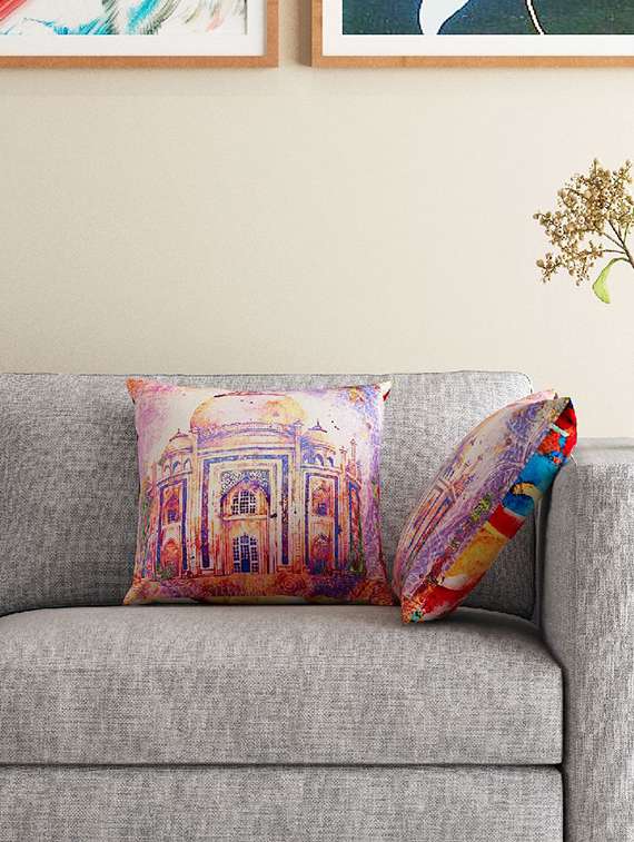 set of 2 16" x 16" square cushion covers