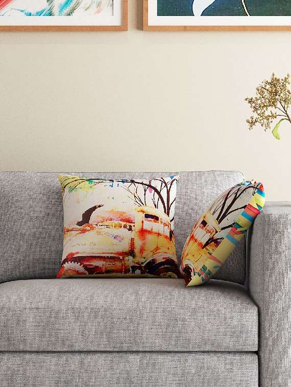 Set Of 2 16" X 16" Square Cushion Covers