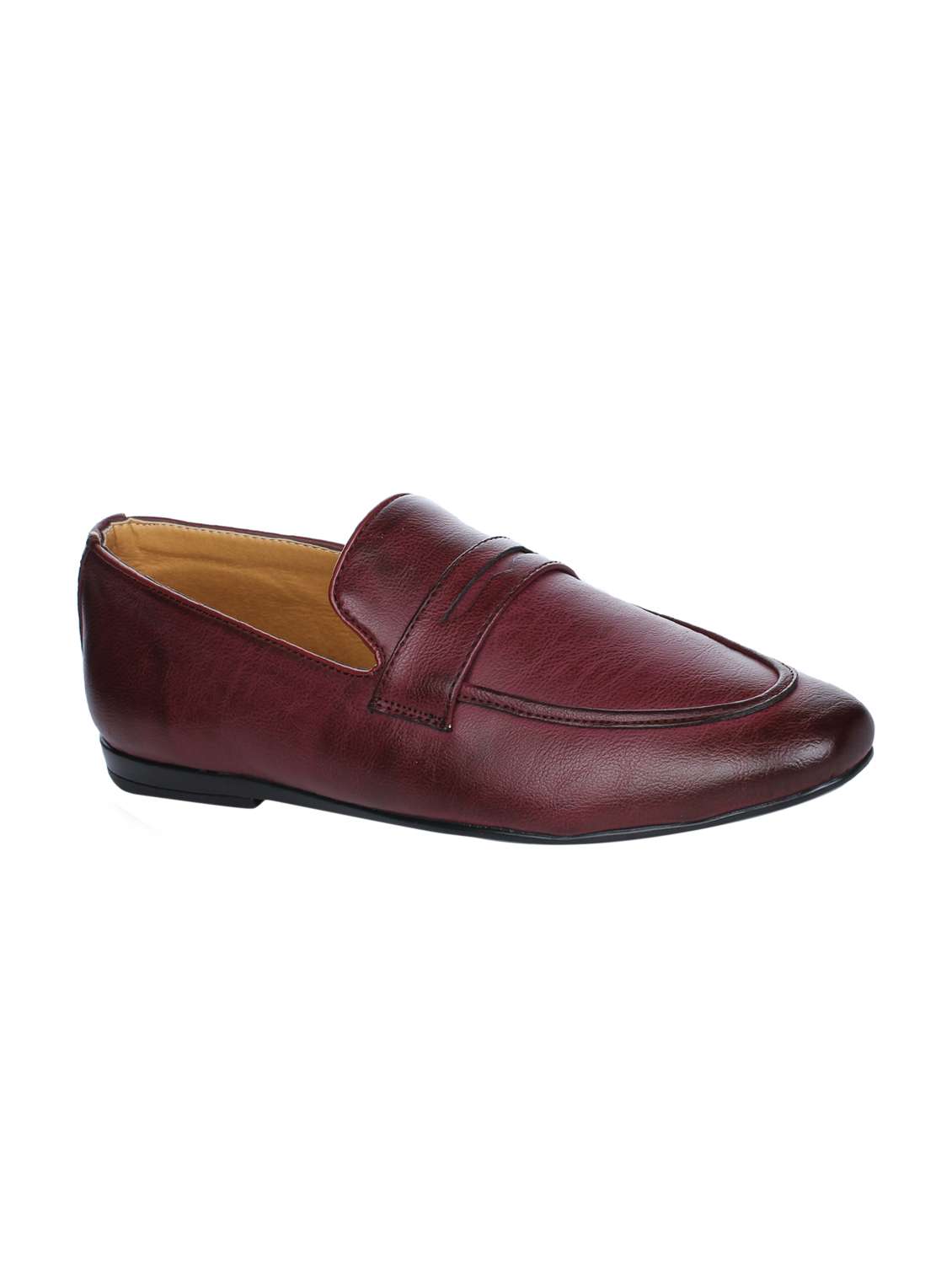 red leather formal slip ons