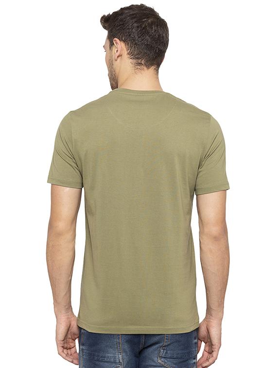 olive green chest print tshirt - 16008042 - Standard Image - 2