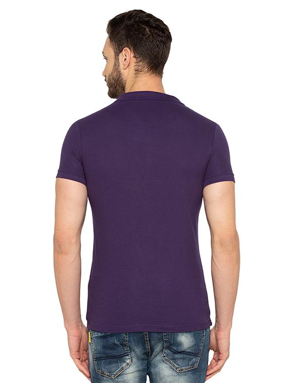 purple solid collared tshirt - 16008055 - Standard Image - 2
