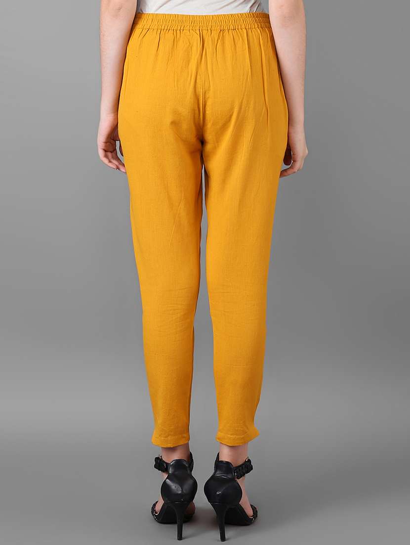 women solid cigarette trouser - 16009083 -  Standard Image - 2