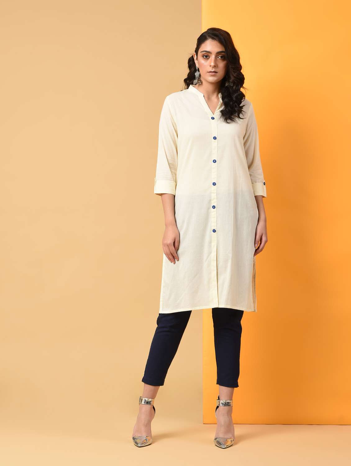 solid straight kurta