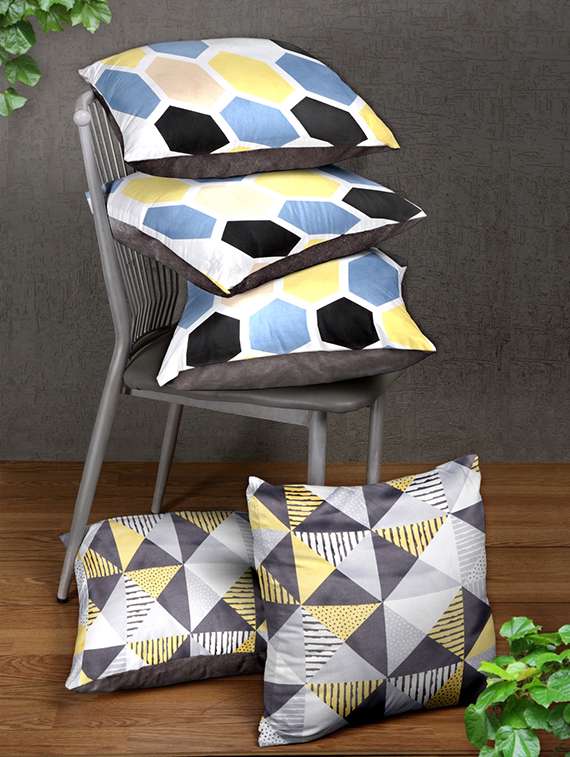 set of 5 16" x 16" square cushion covers