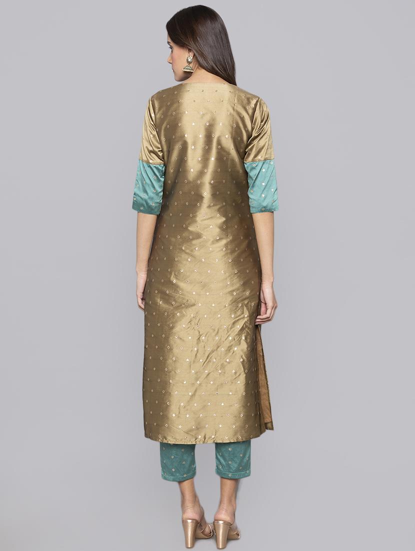 color block straight kurta - 16010969 - Standard Image - 2