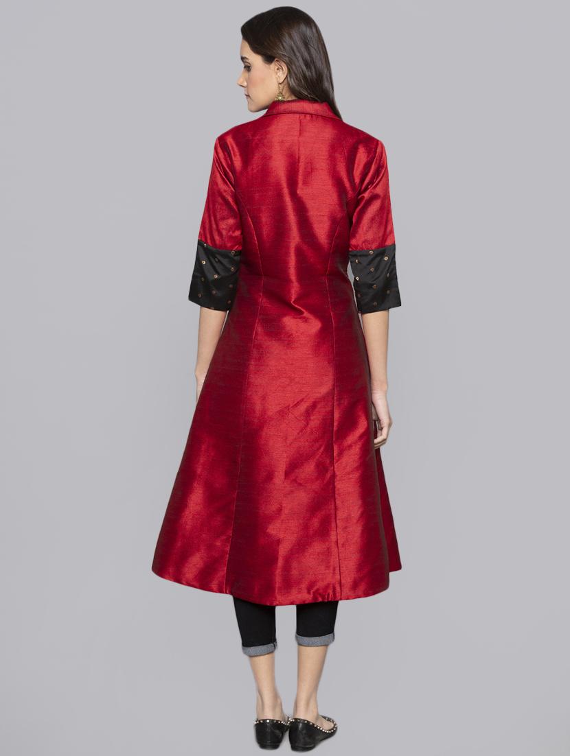 a-line solid kurta - 16010970 - Standard Image - 2
