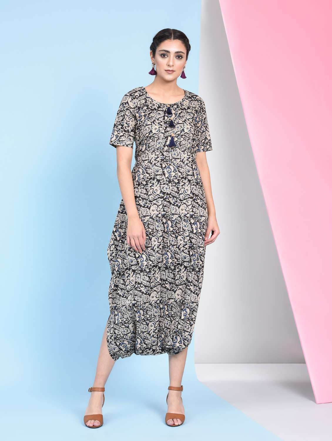 tie back draped jumpsuit