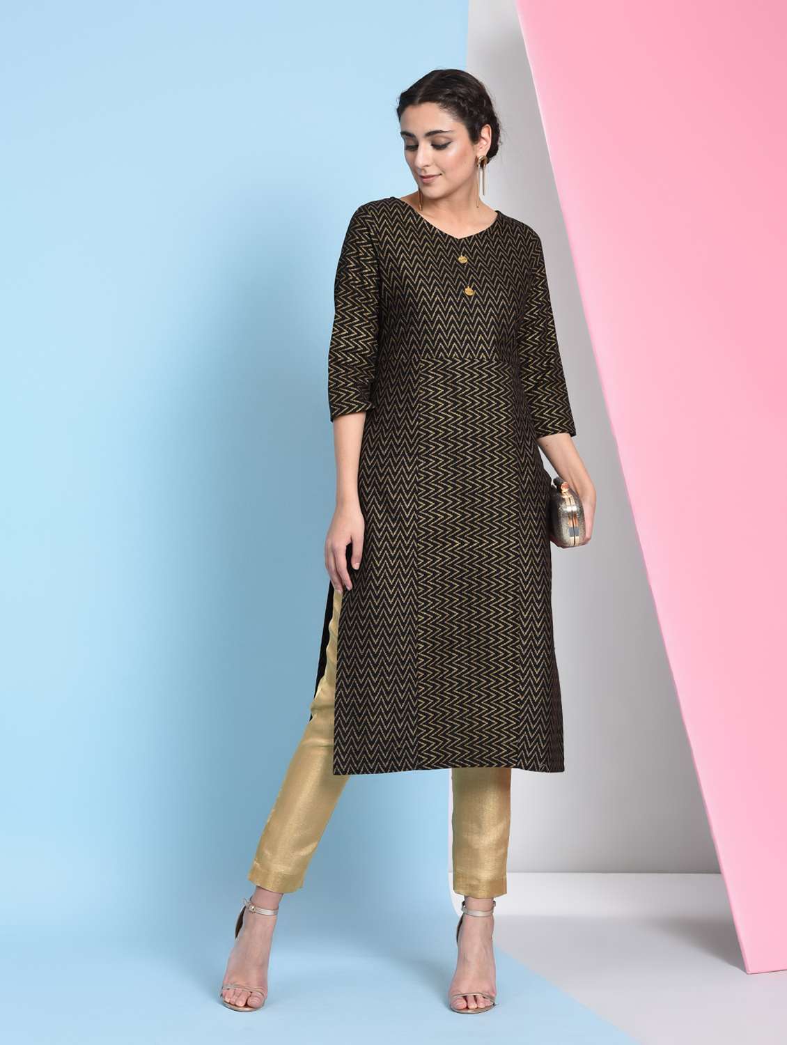 chevron straight kurta