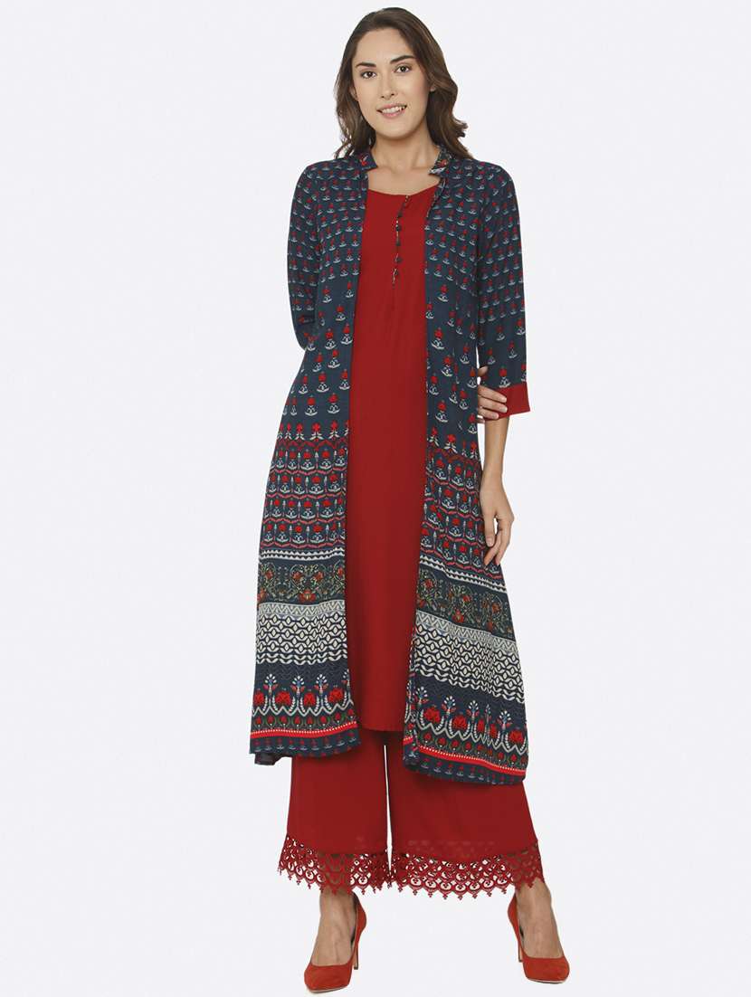 layered printed kurta