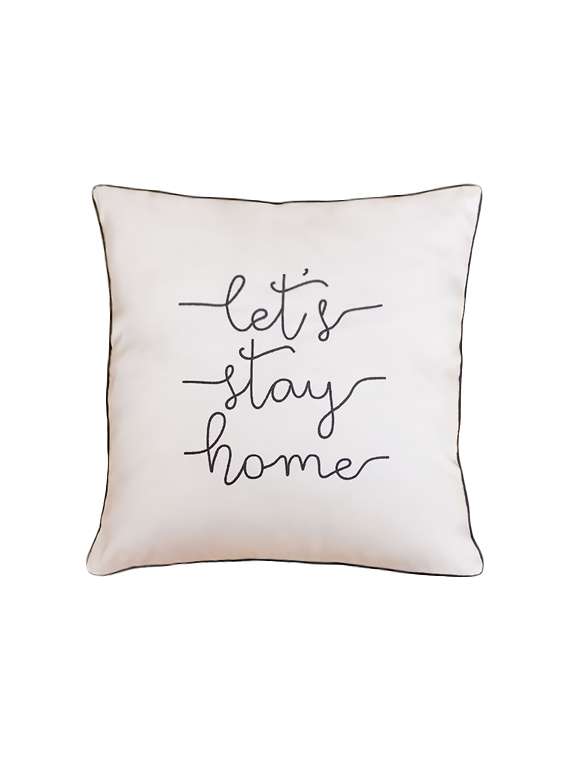 let's stay home (white) cushion cover - 16016039 - Zoom Image - 0