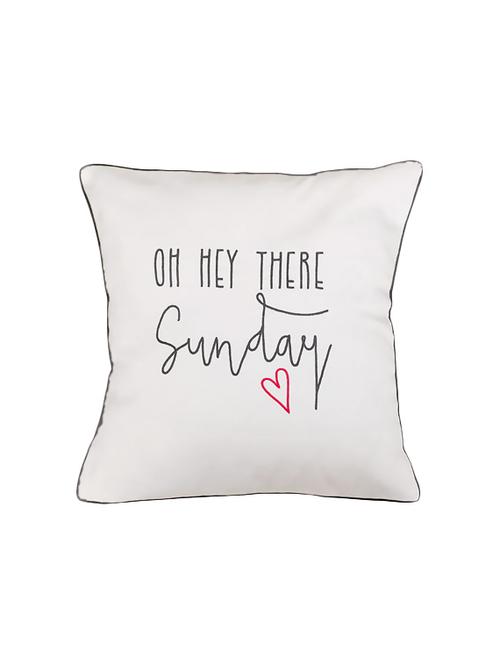 oh hey there sunday (white) cushion cover - 16016048 -  Standard Image - 0