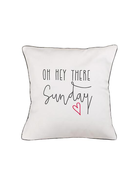 oh hey there sunday (white) cushion cover - 16016048 -  Zoom Image - 0