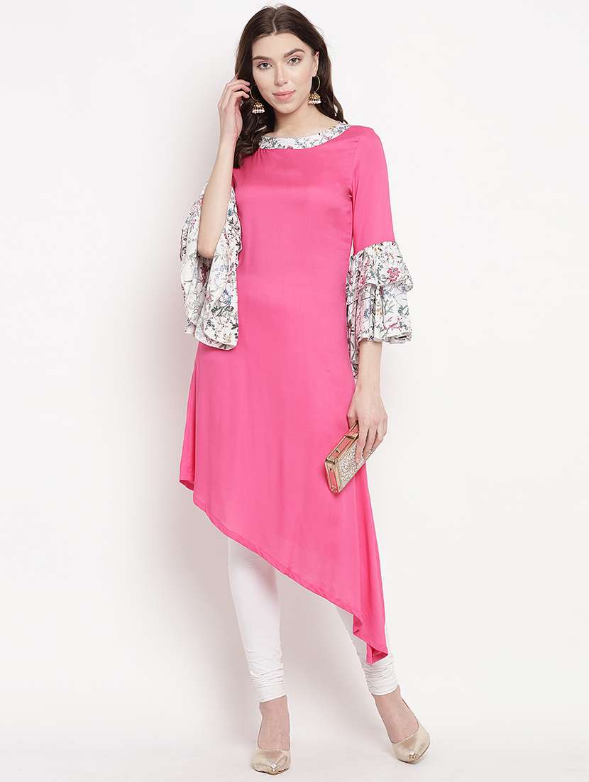 bell sleeves high-low kurta