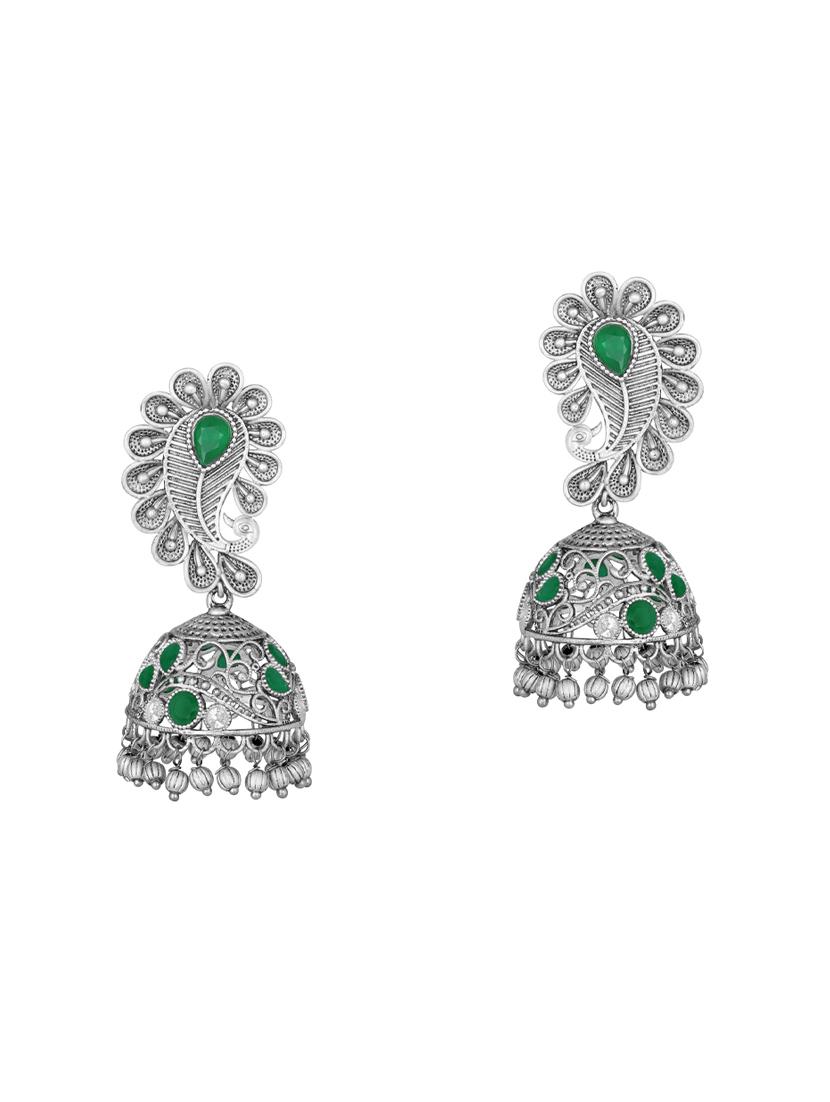 silver metal jhumka earring - 16016837 - Zoom Image - 0