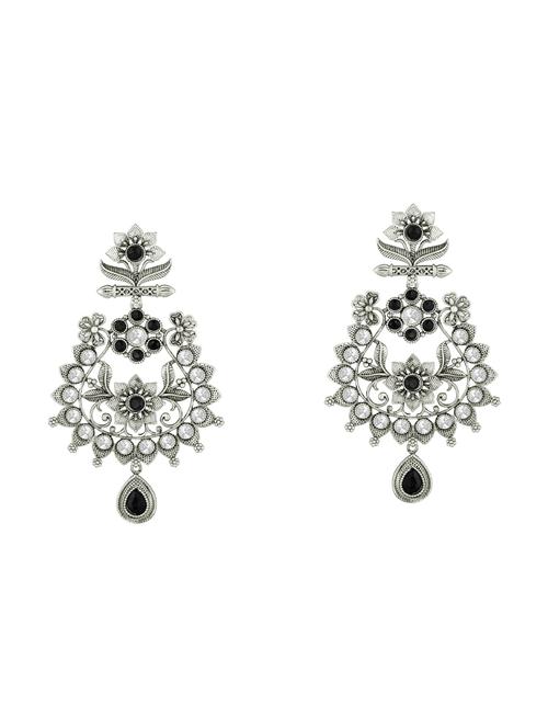 silver metal drop earring - 16016840 - Standard Image - 0