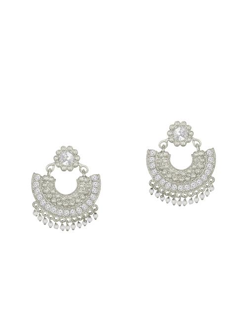 silver metal chandballi earring - 16016856 - Standard Image - 0