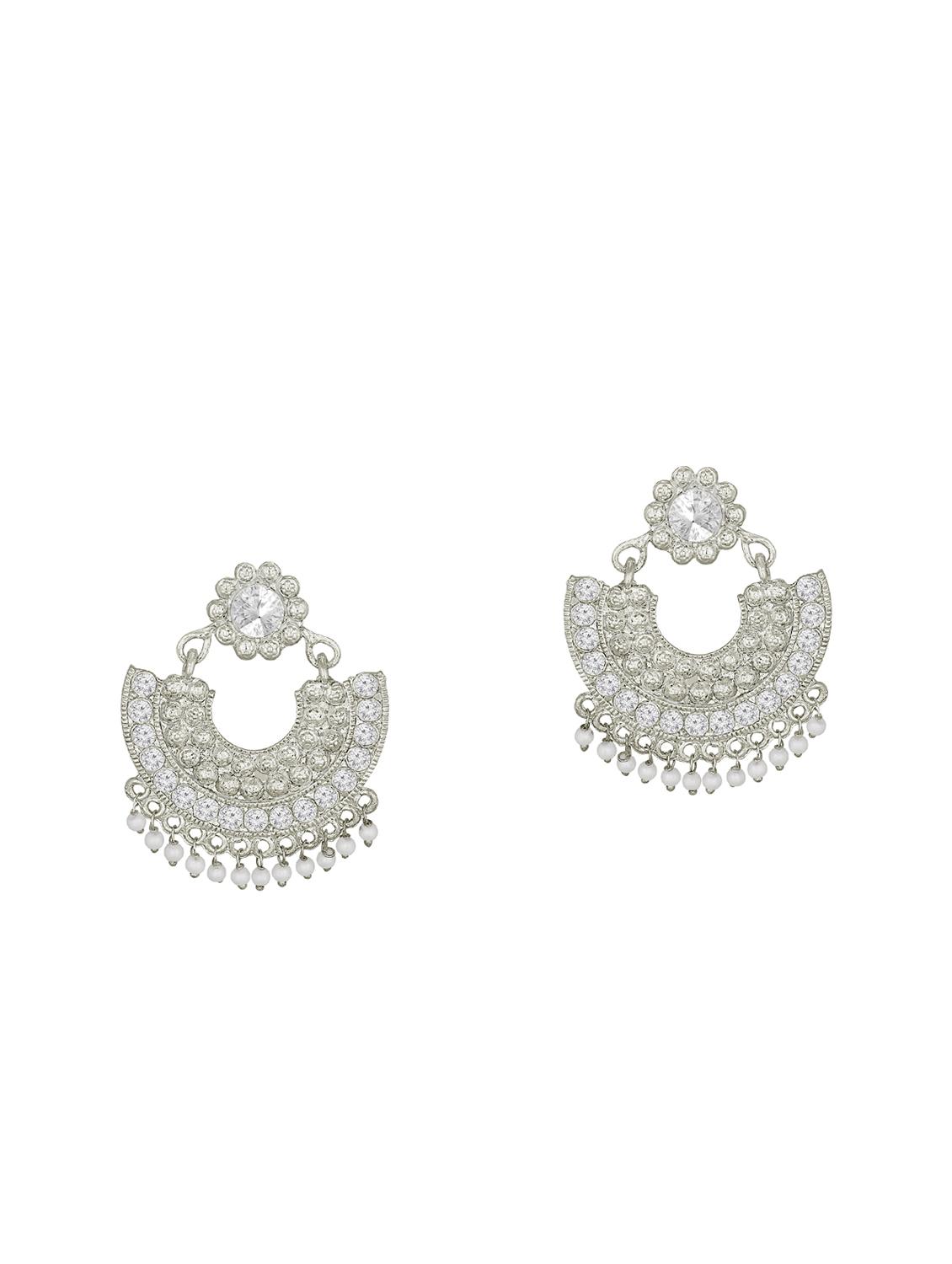 silver metal chandballi earring - 16016856 - Zoom Image - 0