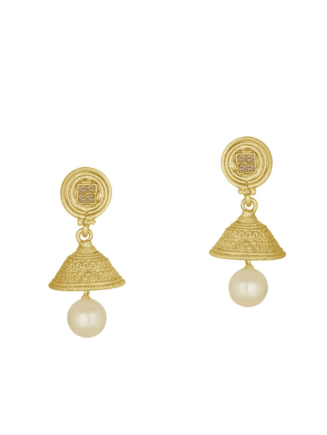 gold metal jhumka earring