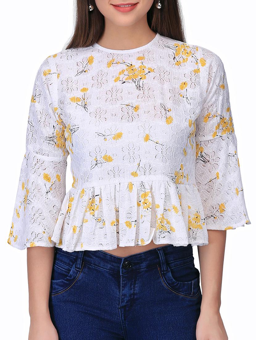 women's peplum crew neck top - 16017049 - Zoom Image - 0
