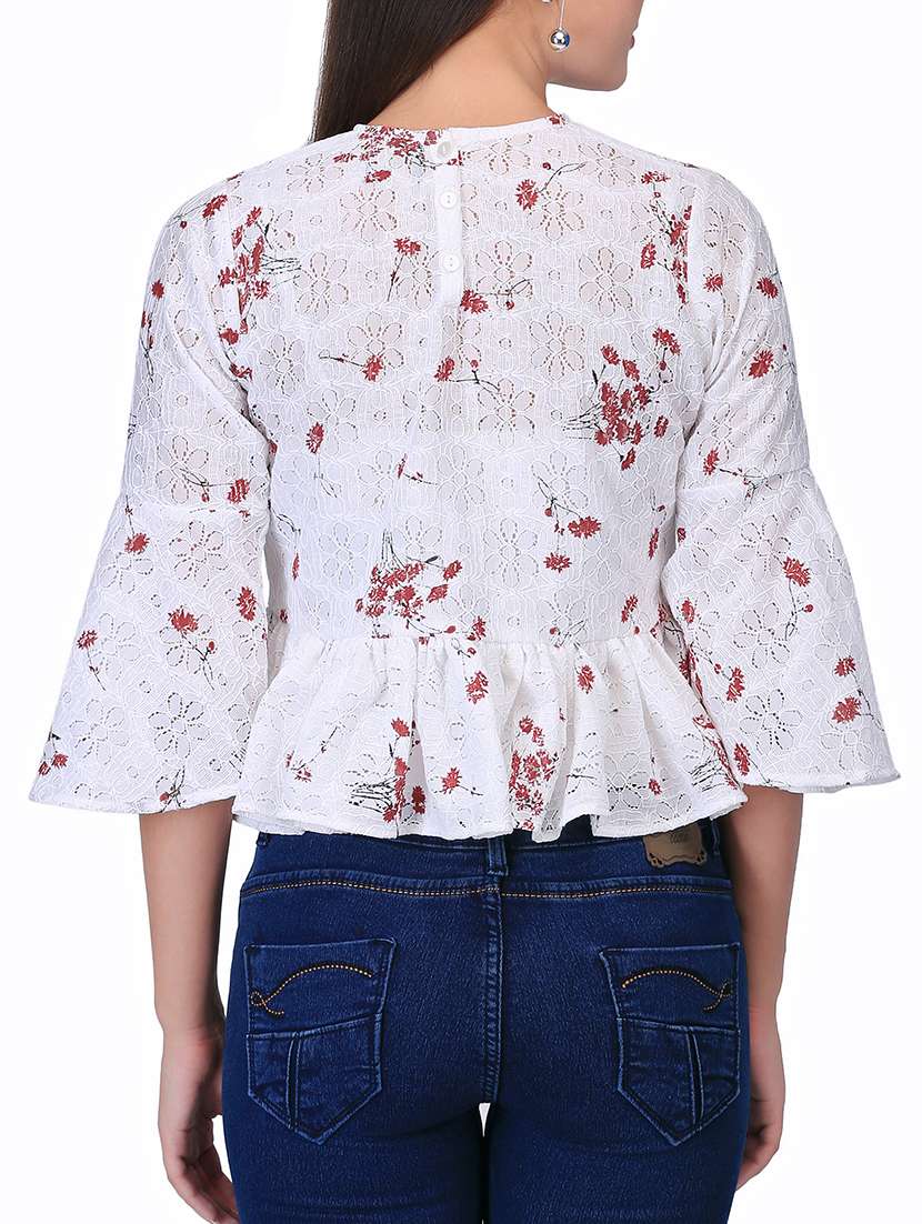 Women's Peplum Round Neck Top
