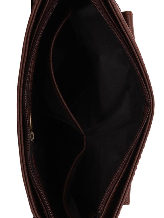 brown leatherette (pu) messenger bag - 16017928 - Standard Image - 2