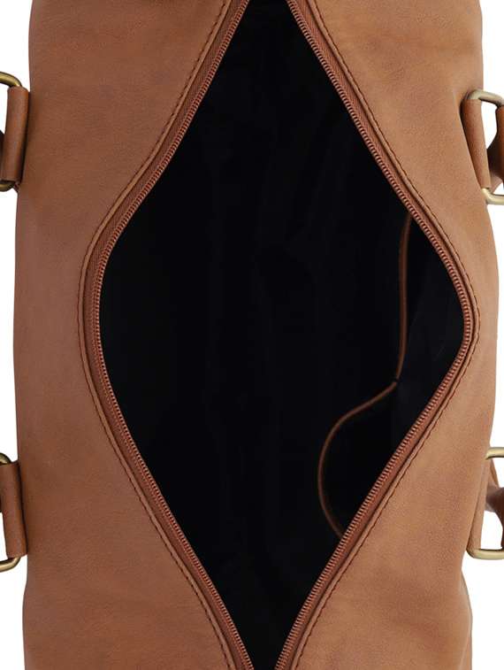 brown leatherette (pu) dufflebag - 16017939 -  Standard Image - 2
