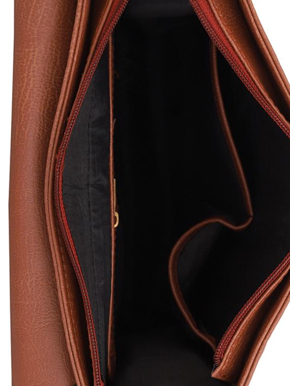 tan leatherette (pu) messenger bag - 16017971 - Standard Image - 2