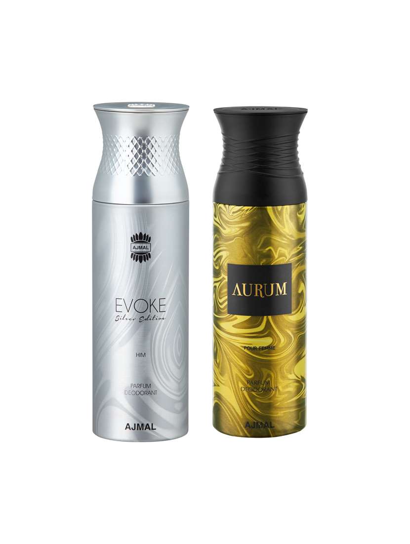 evokesilverhim & aurum deodorants for men & women pack of 2